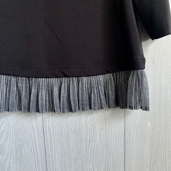 Alfani Black Silver Trim 3/4 Sleeve Top Size Small - Picture 3 of 5